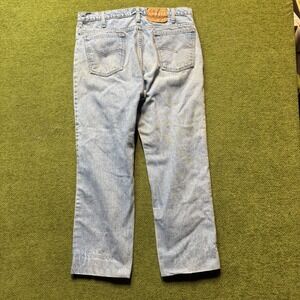 Vintage Levi's 509 Straight Leg Jeans 35x30 Light Wash Orange Tab USA Distressed